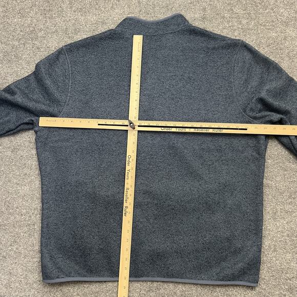Eddie Bauer Pullover Sweater Mens XL Blue Fleece Quarter Snap Outdoor Layer Warm - Picture 8 of 10